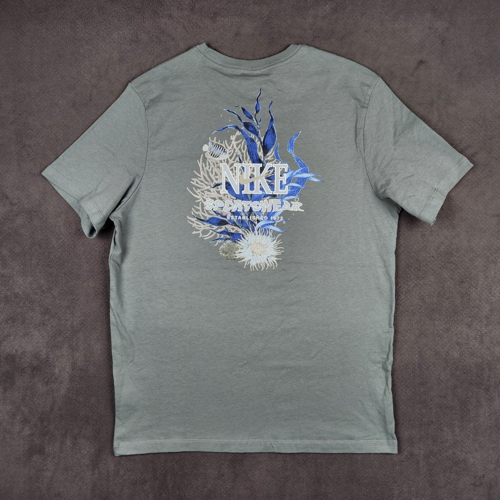 Nike Sportswear Shirt Mens XL Gray Blue Marine Ocean Life Graphic Tee NEW